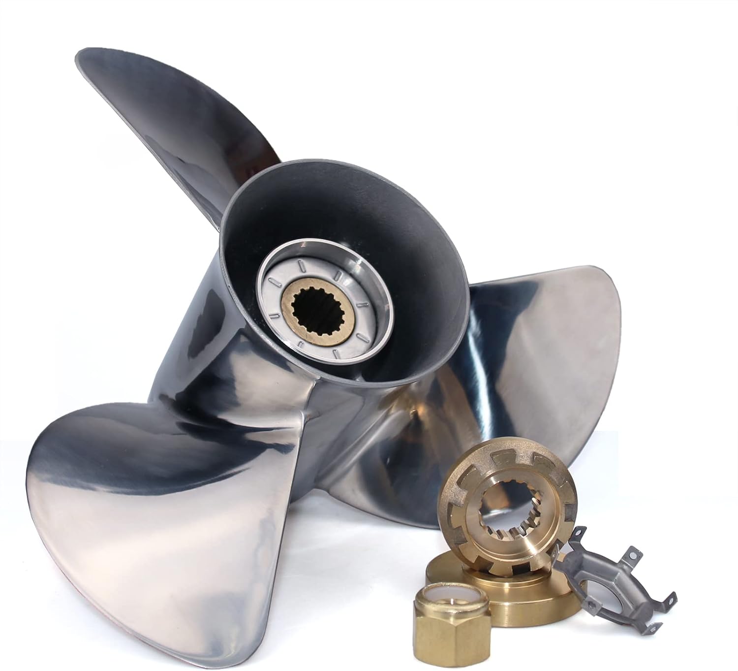 CAPTAIN Stainless Steel Outboard Propeller fit Mercury, 13 Diameter x 19 Pitch, 15 Spline Tooth Boat Motor Prop, RH Propellers for 40 50 70 Force 75 80 90 100 115 125 140 H